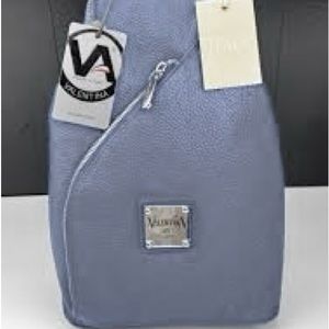 Valentina backpack pebble leather Navy